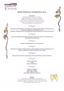 Menú Nochevieja Balneario Carlos III